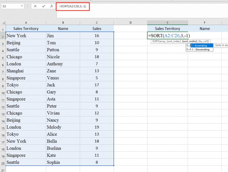 How To Use the SORT Function—Easy Tutorial - My Microsoft Office Tips