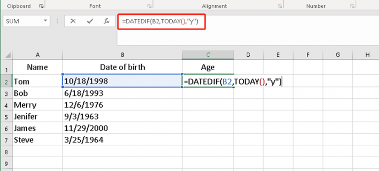 How To Calculate Age From Date Of Birth In Excel My Microsoft Office Tips 