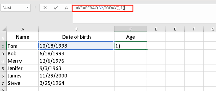 How To Calculate Age From Date Of Birth In Excel My Microsoft Office 