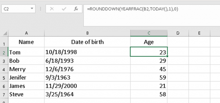 How To Calculate Age From Date Of Birth In Excel My Microsoft Office Tips 9158