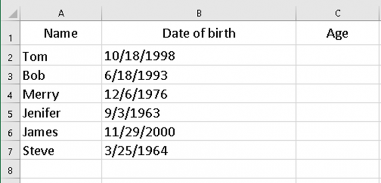 How To Calculate Age From Date Of Birth In Excel My Microsoft Office 5677